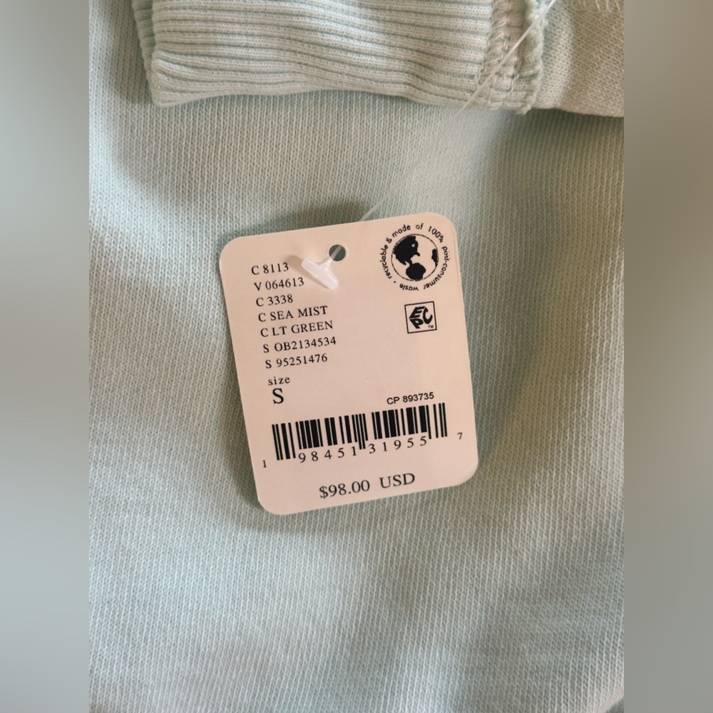 NWT sz S Free People We the Free Wallace Pullover sweatshirt in Sea Mist - Picture 9 of 12